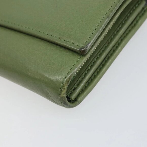 GUCCI Flora Continental Wallet Leather Green - Picture 11 of 15